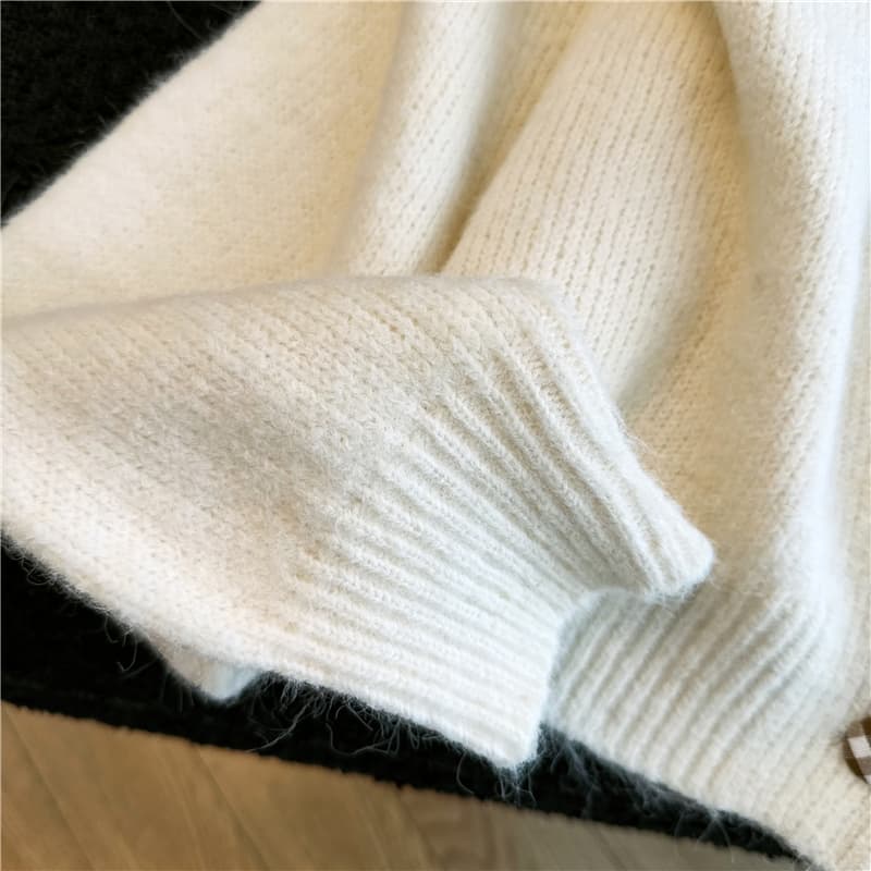 한 번 작은 짭짤한 한 부서 쇼트 스타일 스웨터 오픈 가디건 여성 가을 겨울철 작은 키 디자인 센스 느긋한 니트 재킷 맨위 상세 이미지 9