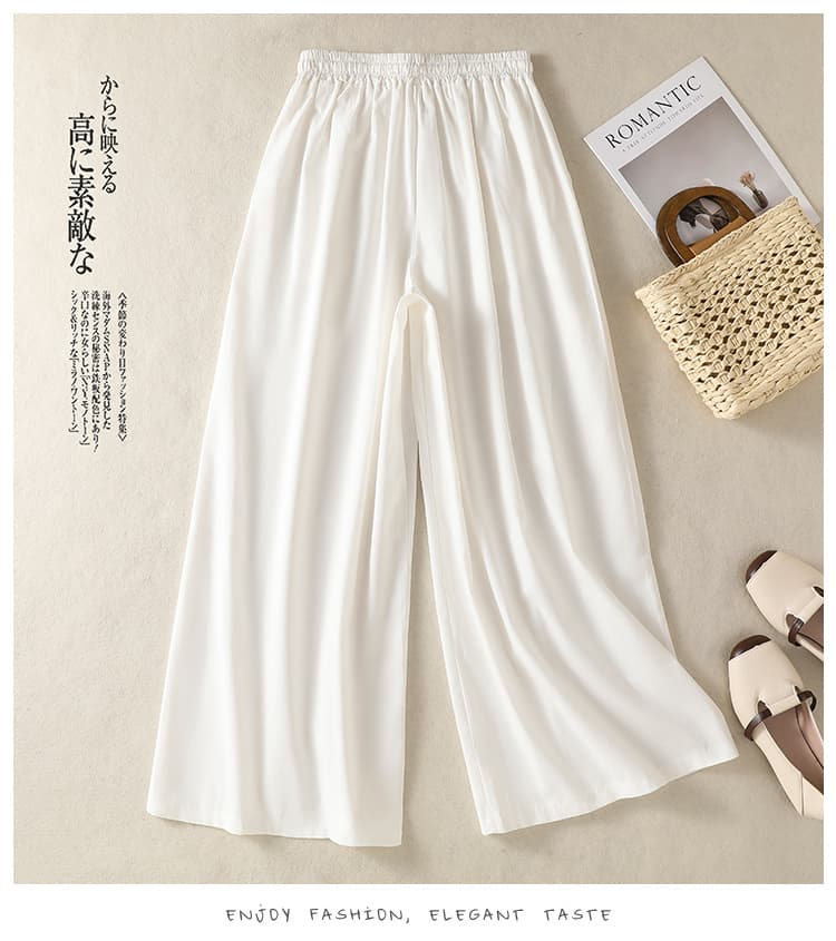실사 2026 새로운 중식 면 린넨 바지 아이들 여름 문예 다용도 끈 허리밴드 캐주얼 도루 센스 와이드 레그 팬츠 상세 이미지 22