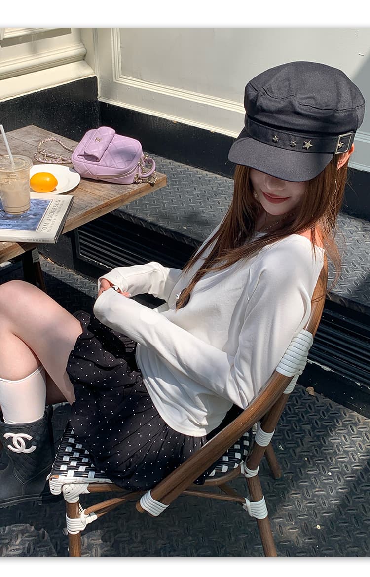 일본식 신선함 바람 청소 다용도 기초 섹션 단색 베이비 칼라 반팔 t 셔츠 상세 이미지 10