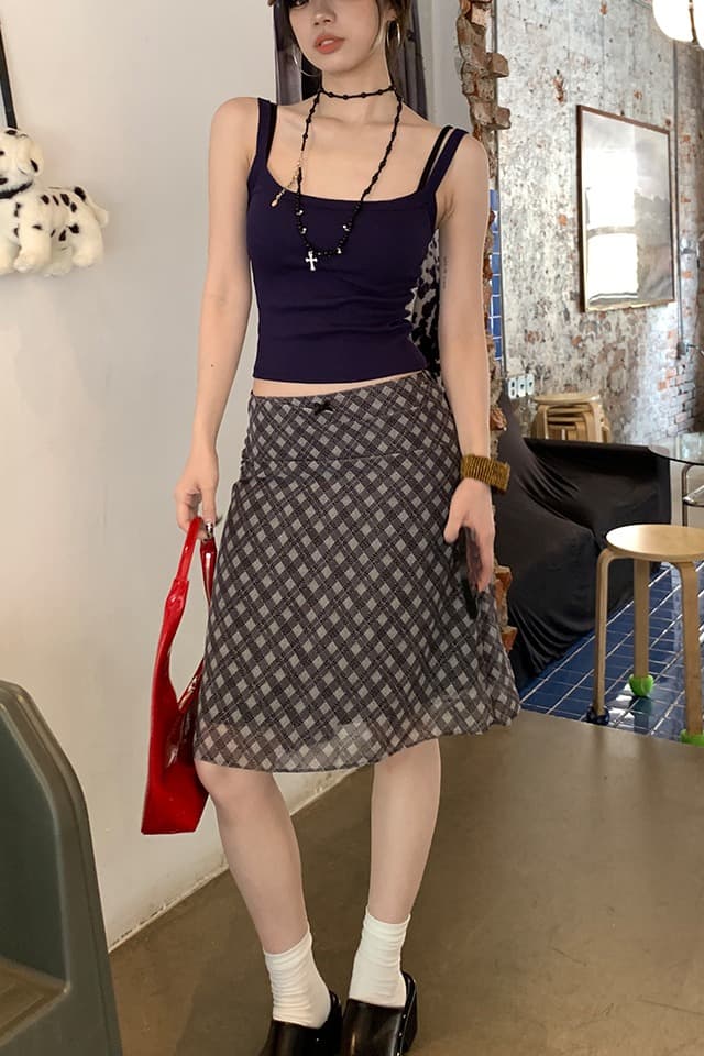 일본식 일상 ootd 여성의 아파트 꿀 여행 슬림해 보이는 광장 칼라 넓은 어깨 리브 슬립 5 가지 색상 선택 사항 이미지 6