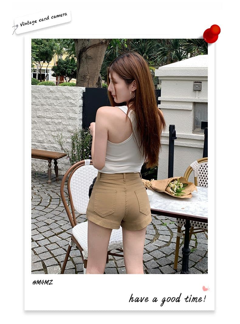 인터넷 유명인 같은 단락 한 부서 달콤한 차가운 스타일 기초 캐주얼 선택하지 마라. 사람들 한 여성 편안함 슬림해 보이는 데님 반바지 상세 이미지 3