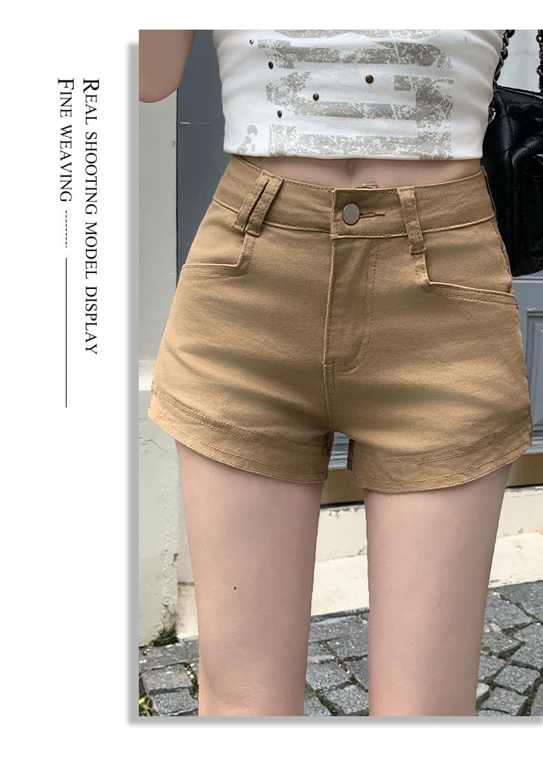 인터넷 유명인 같은 단락 한 부서 달콤한 차가운 스타일 기초 캐주얼 선택하지 마라. 사람들 한 여성 편안함 슬림해 보이는 데님 반바지 상세 이미지 8