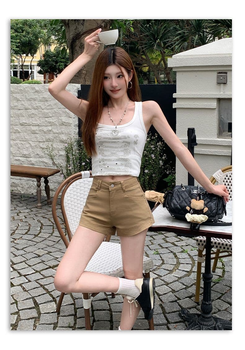 인터넷 유명인 같은 단락 한 부서 달콤한 차가운 스타일 기초 캐주얼 선택하지 마라. 사람들 한 여성 편안함 슬림해 보이는 데님 반바지 상세 이미지 9