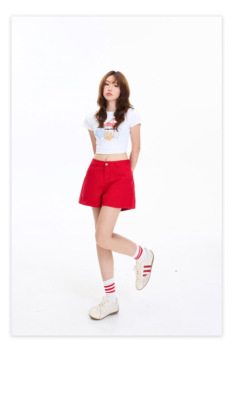일본 싱글 여름 도파민 아메리칸 레트로 하이웨이스트 넓은 다리가 짧다. 바지 여성 여름 루즈핏 스트레이트 슬림해 보이는 청바지 상세 이미지 15