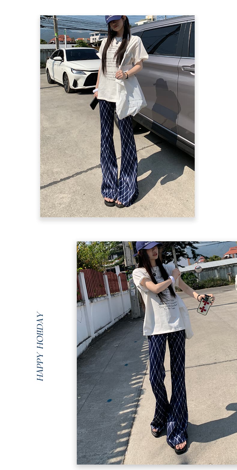 됐어. 개체 높은 품질 부드러운 스타일 3 차원 그리드 링 질감 일상 좋은 착용 슬림해 보이는 캐주얼 부츠컷 바지 상세 이미지 6