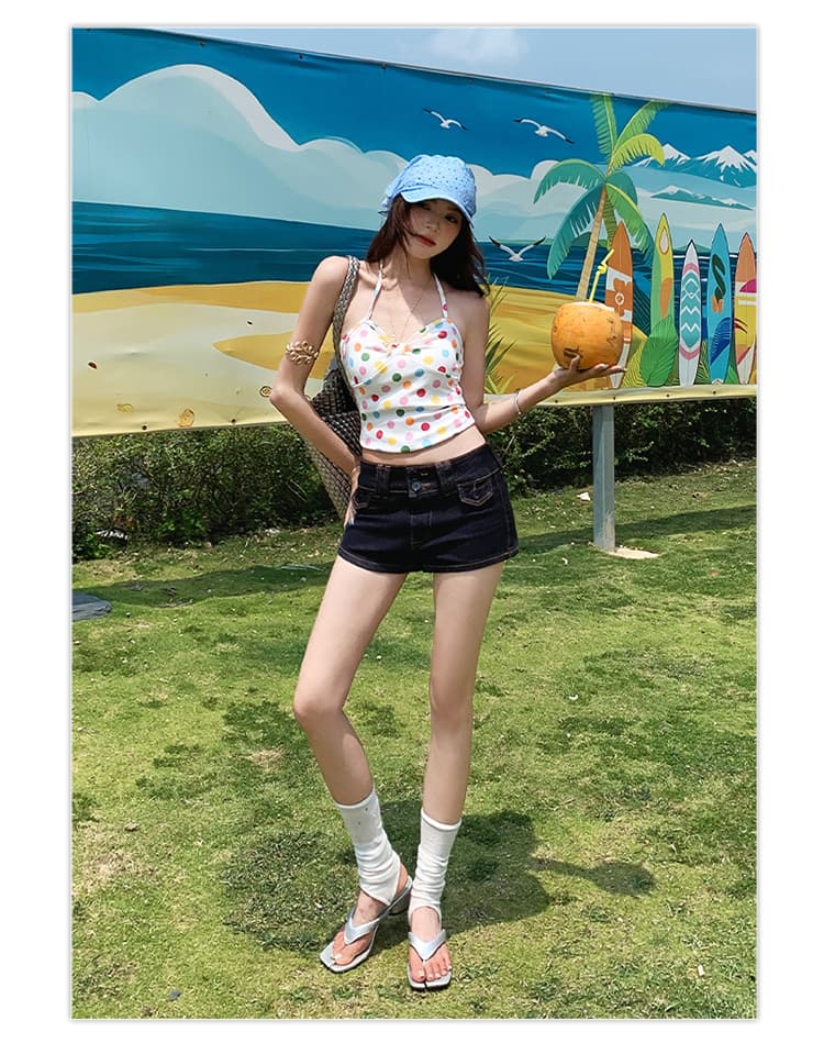 남쪽 기름 높은 품질 여름 슬림화 트렌드 반바지 아메리칸 레트로 핏 스타일 적합 허리 엉덩이 외국 가스 캐주얼 핫 바지 상세 이미지 17