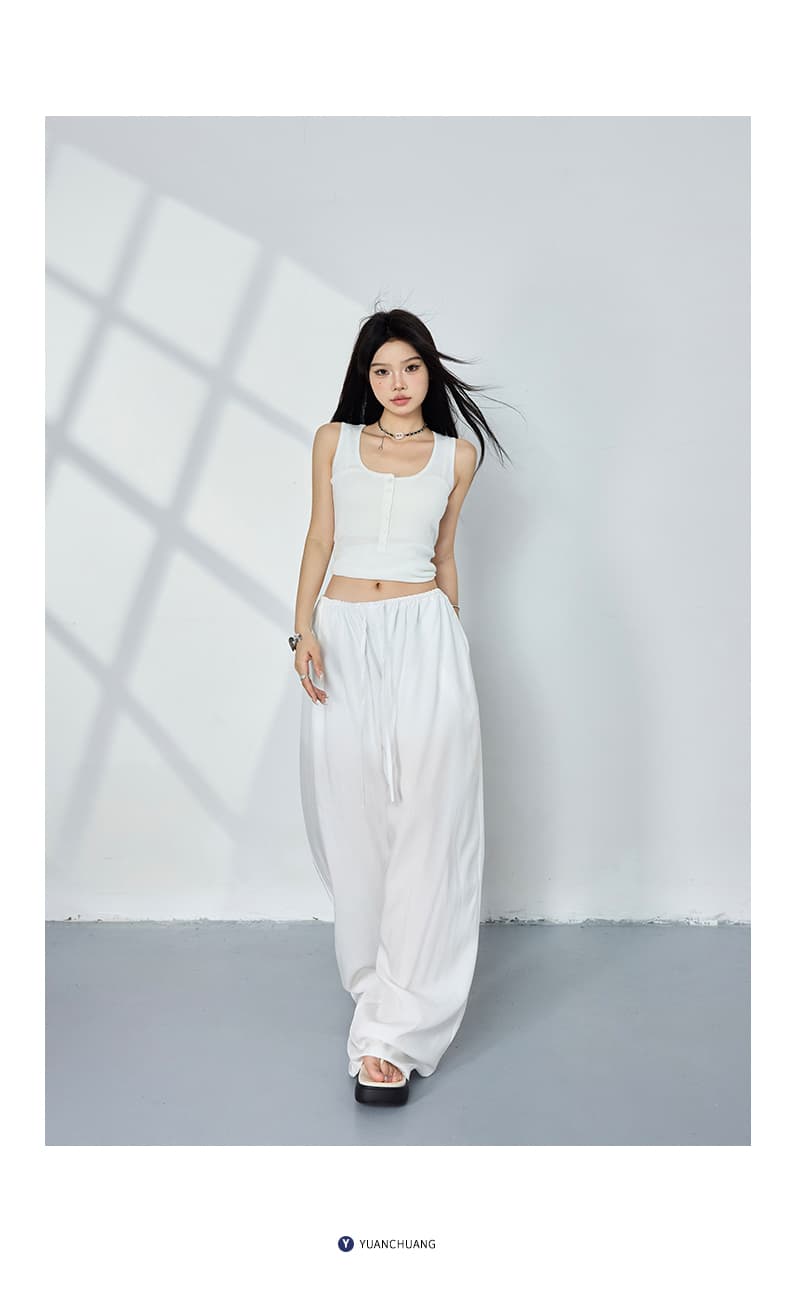 생방송 미니멀리즘 품격 캐주얼 긴 바지 신축성 허리밴드 선택하지 마라. 몸 여름 다용도 스트레이트 팬츠 상세 이미지 15