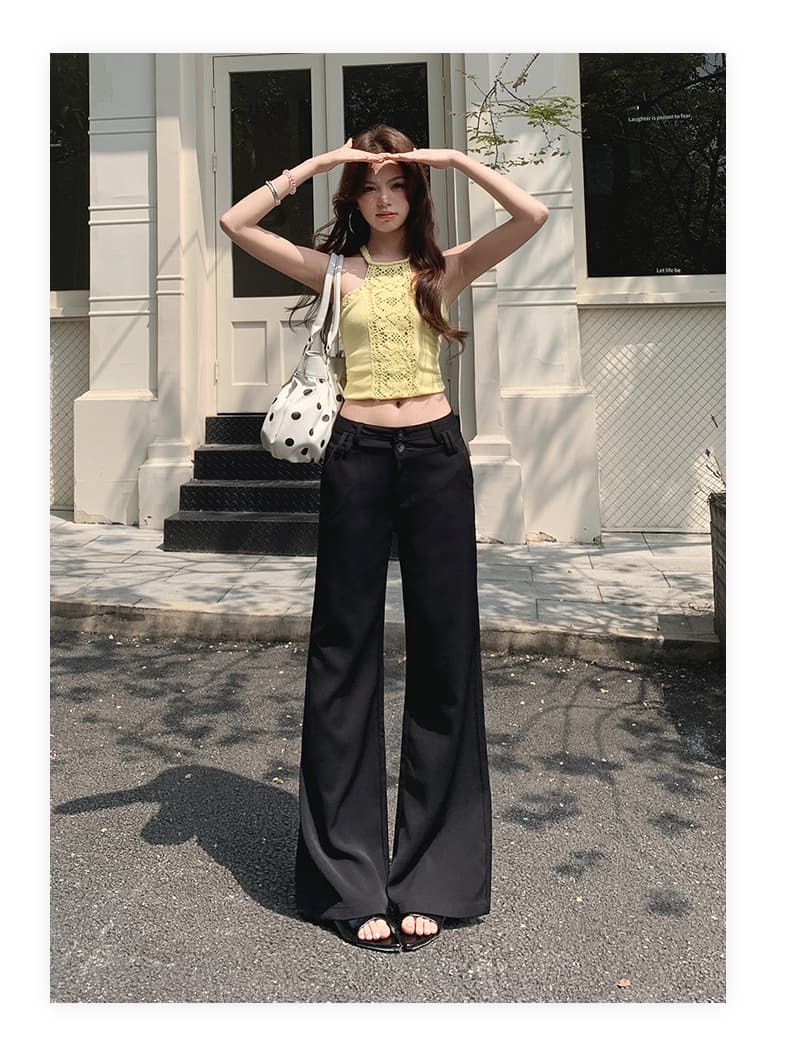 인터넷 유명인 같은 단락 품격 도루 센스 호스 슈 바지 2026 새로운 검정색 몸매 가꾸기 부츠컷 캐주얼 바지 상세 이미지 9