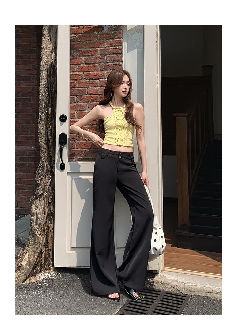 인터넷 유명인 같은 단락 품격 도루 센스 호스 슈 바지 2026 새로운 검정색 몸매 가꾸기 부츠컷 캐주얼 바지 상세 이미지 13