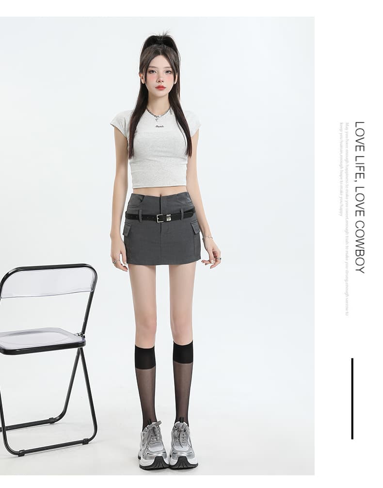 흔들어서 톤 폭발 여름 트렌드 몸매 가꾸기 타이트 스커트 미니 스커트 보너스 벨트 디자인 핫걸 일상 분위기 센스 반신 스커트 상세 이미지 16