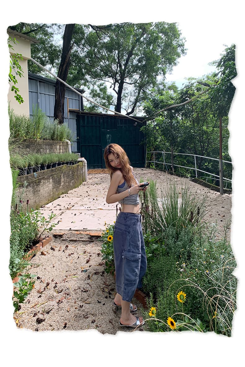 한 부서 거리 아메리칸 레트로 워크웨어 7부 바지 여성 기타 주머니 디자인 루즈핏 도루 센스 다용도 넓은 다리 청바지 상세 이미지 2