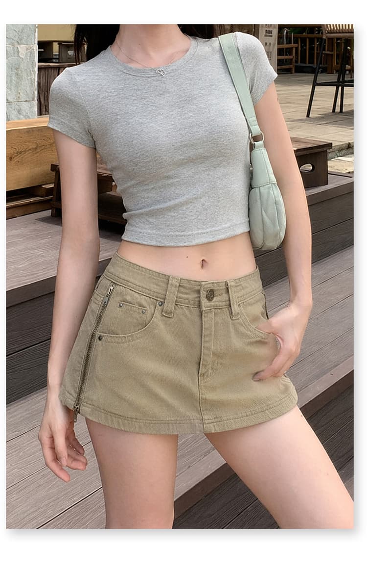 국경 간 초여름 신제품 패션 향 거리 하이웨이스트 슬림해 보이는 레이어링 주머니 캐주얼 7 점 워크웨어 팬츠 상세 이미지 8