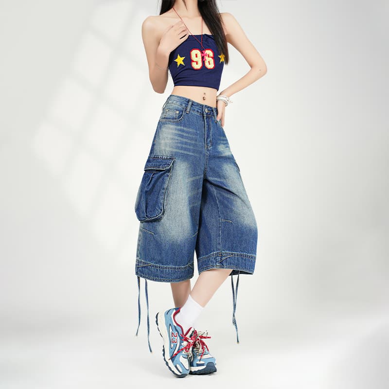 일본식 여름 신제품 캐주얼 착용 가져 가라. 인기 트렌드 높음 거리 트렌드 워크웨어 기타 가방 7 점 바지 이미지 2
