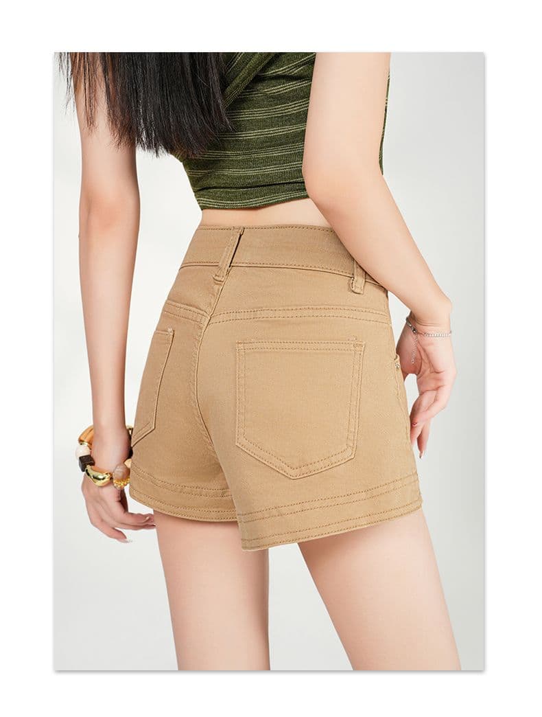 됐어. 개체 높은 품질 와 성별 미니멀리즘 한 부서 달콤한 자매 조정 편안함 선택하지 마라. 사람들 일상 데님 반바지 상세 이미지 10