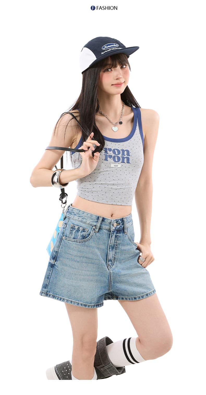 남쪽 기름 높은 품질 작은 키 아메리칸 하이웨이스트 넓은 다리 a 단어 반바지 워싱 마 오래된 슬림해 보이는 데님 뜨거운 반바지 상세 이미지 6