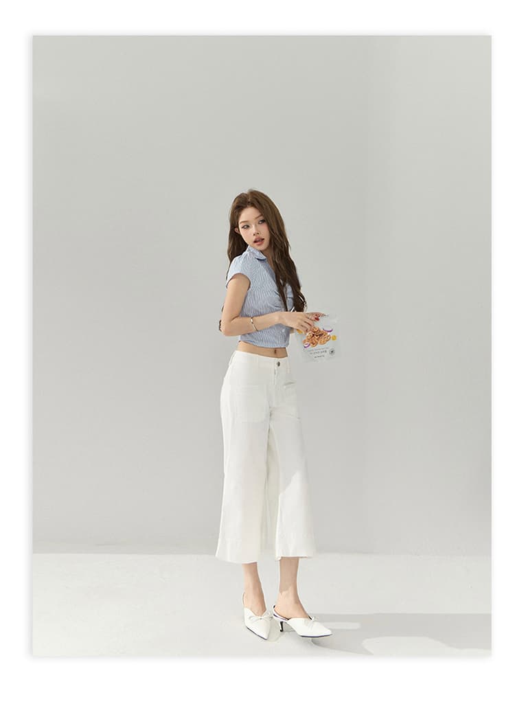 일본식 봄 여름 새로운 오래된 돈 바람 부츠컷 7 점 청바지 아메리칸 레트로 출퇴근 다용도 슬림해 보이는 나팔 바지 상세 이미지 8