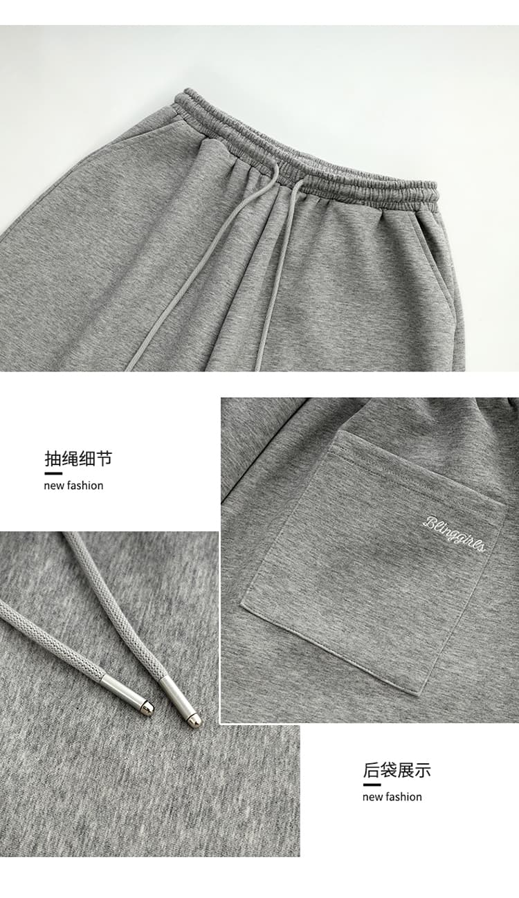 남쪽 기름 높은 품질 아메리칸 레트로 느긋한 바람 펌프 로프 캐주얼 7부 바지 삼색 밴딩 하이웨이스트 표지 고기 와이드 레그 팬츠 상세 이미지 6