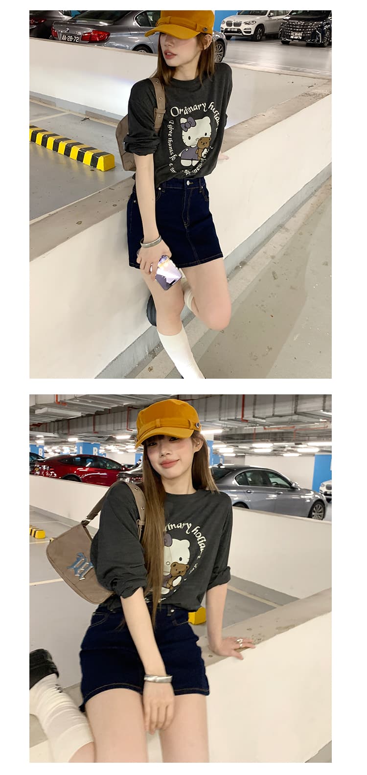 흔들어서 톤 폭발 익스트림 제인 한 여성 거리 밖 필수 달콤한 차가운 슬림해 보이는 데님 미니 스커트 이중층 안감 아니요 어색한 상세 이미지 6