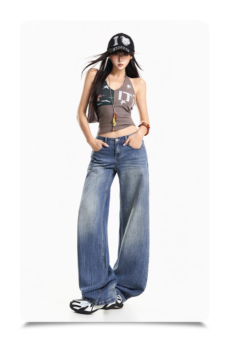 한국 동대문 여성 의류 여름 얇은 스타일 주간 실크 데님 스트레이트 팬츠 여성 아메리칸 레트로 라이 경기 서울 수정 다리 종류 상세 이미지 15