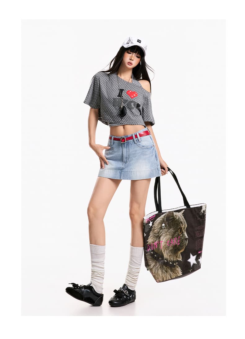 한국 싱글 레트로 워싱 순면 데님 미니 스커트 여성 아메리칸 핫걸 하이웨이스트 한 마디 노출 방지 다용도 반신 스커트 상세 이미지 16