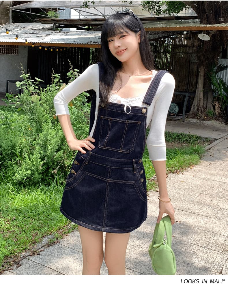 됐어. 개체 높은 품질 레트로 소녀 바람 일상 외국 가스 좋아 보인다. 내구성이 강한 국방 퇴색하다 데님 멜빵 핫 바지 상세 이미지 17
