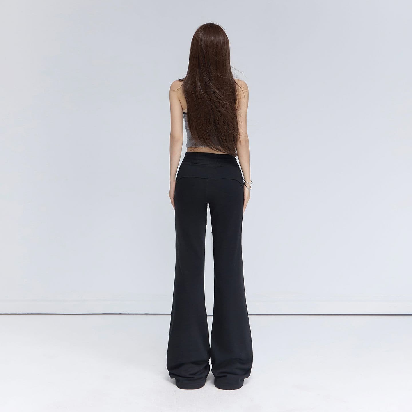 일본식 아메리칸 레트로 다용도 나팔 캐주얼 바지 여성 가을 도루 센스 몸매 가꾸기 슬림해 보이는 기타 색상 운동 롱 바지 이미지 3