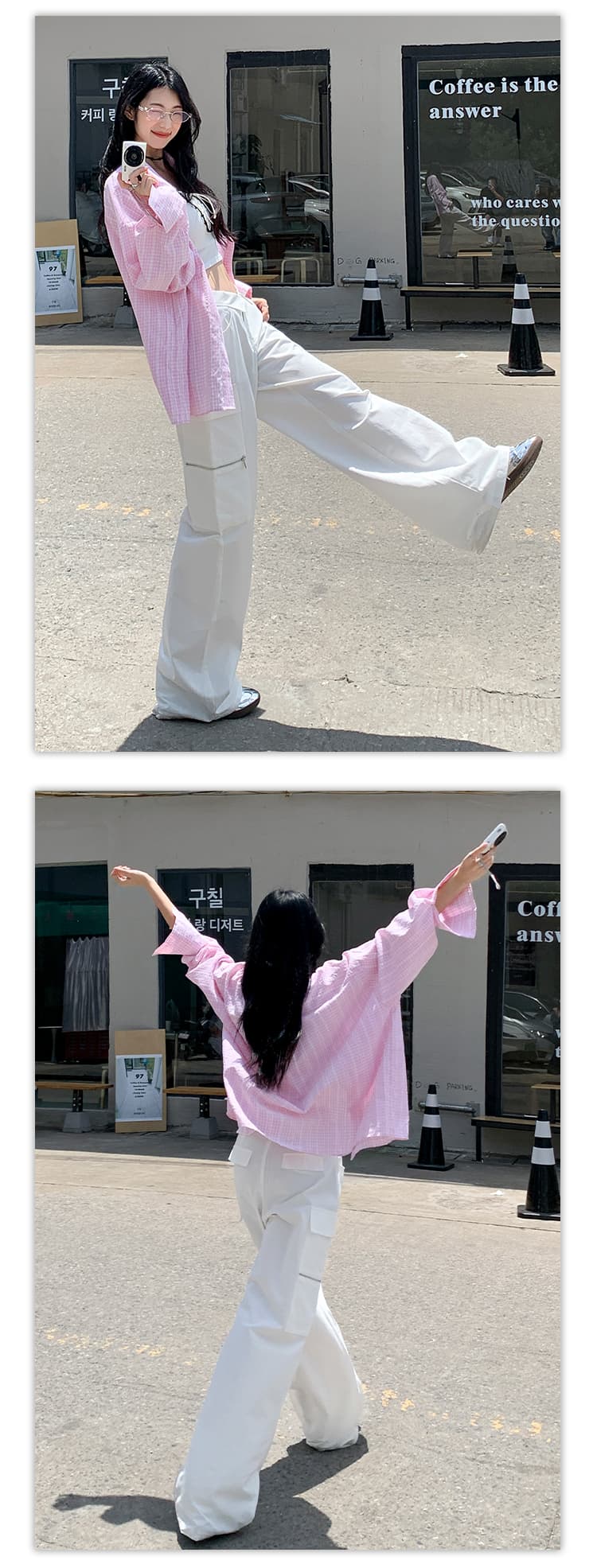 국경 간 신제품 2026 가을 트렌디 차가운 아메리칸 기타 가방 워크웨어 팬츠 여성 스트레이트 부드럽게 도루 센스 와이드 레그 팬츠 상세 이미지 10