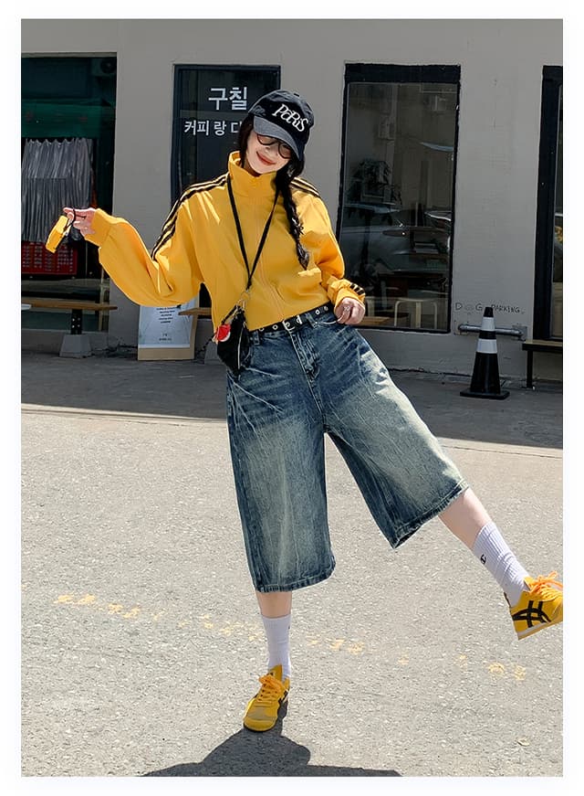 샤오홍 예약하기 추천 신제품 2026 가을 마 오래된 워싱 캐주얼 7 점 청바지 남녀 스트레이트 팬츠 상세 이미지 20