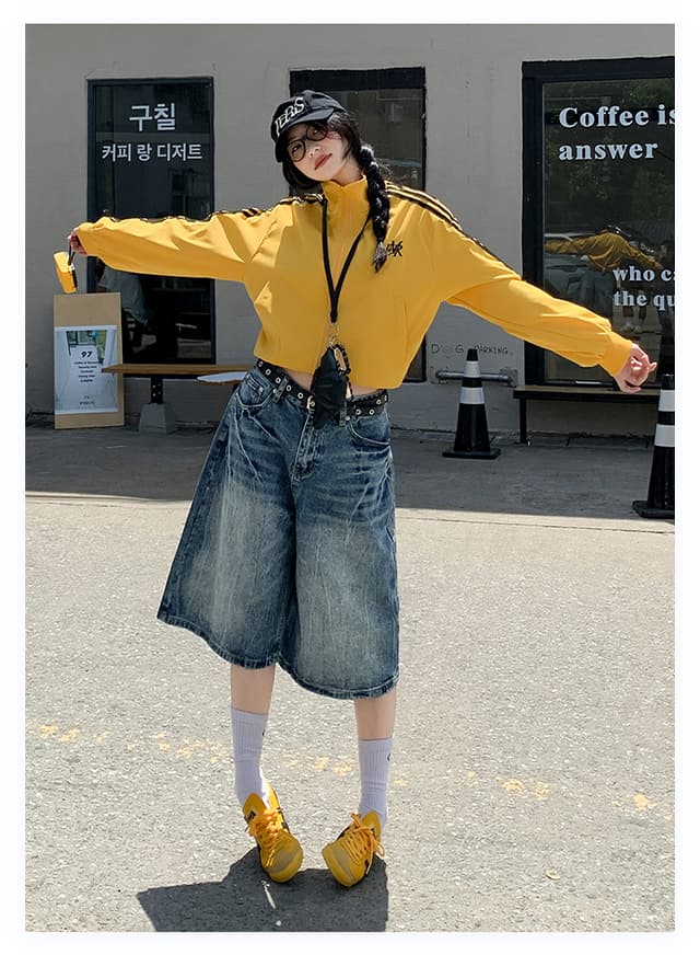 샤오홍 예약하기 추천 신제품 2026 가을 마 오래된 워싱 캐주얼 7 점 청바지 남녀 스트레이트 팬츠 상세 이미지 21