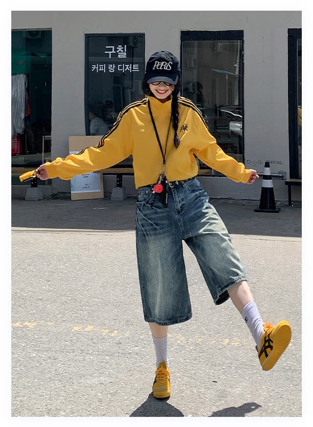 샤오홍 예약하기 추천 신제품 2026 가을 마 오래된 워싱 캐주얼 7 점 청바지 남녀 스트레이트 팬츠 상세 이미지 23