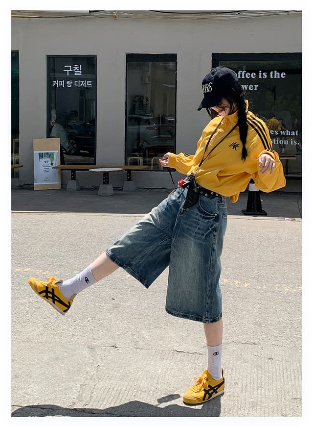 샤오홍 예약하기 추천 신제품 2026 가을 마 오래된 워싱 캐주얼 7 점 청바지 남녀 스트레이트 팬츠 상세 이미지 25