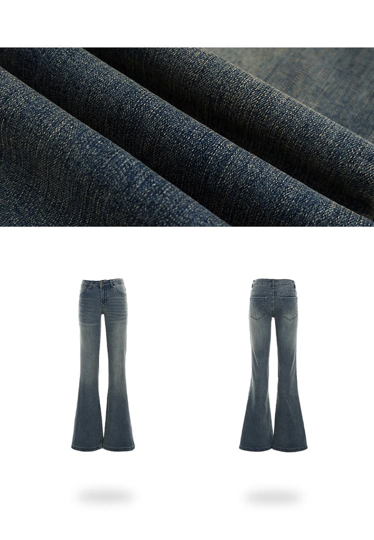 한국 동대문 여성 의류 가을 겨울 마이크로 폭탄 나팔 청바지 여성 아메리칸 레트로 로우 웨이스트 몸매 가꾸기 슬림해 보이는 바지 상세 이미지 4