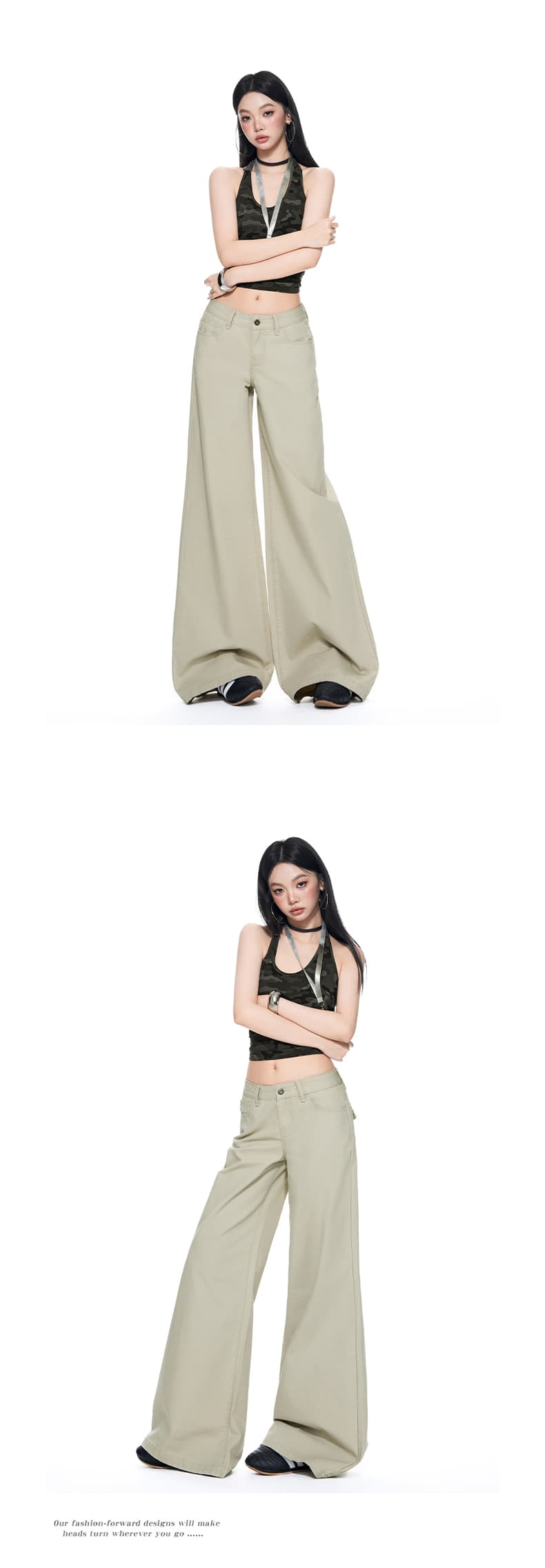 샤오홍 예약하기 추천 루즈핏 넓은 다리 스트레이트 캐주얼 바지 여성 2026 가을 겨울 아메리칸 로우 웨이스트 디자인 미니멀리즘 긴 바지 상세 이미지 8