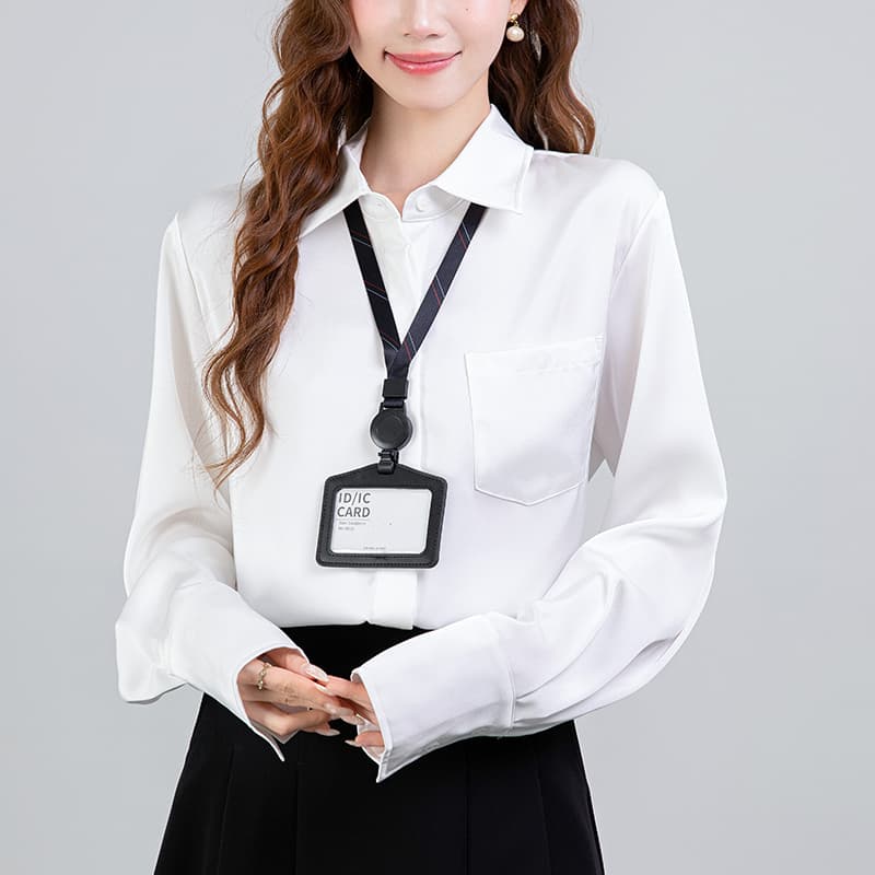 2026 봄 고급 센스 새틴 긴팔 여성 셔츠 루즈핏 품격 셔츠 디자인 센스 작은 대중 맨위 이미지 3