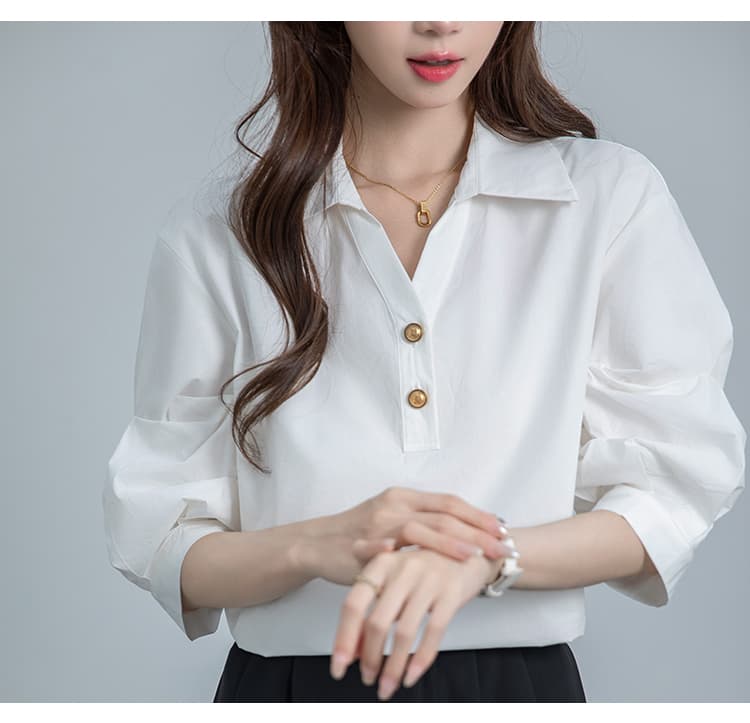2026 실사 여름 화이트 여성 셔츠 새로운 디자인 센스 셔츠 고유 한 아름다운 작은 셔츠 상세 이미지 17