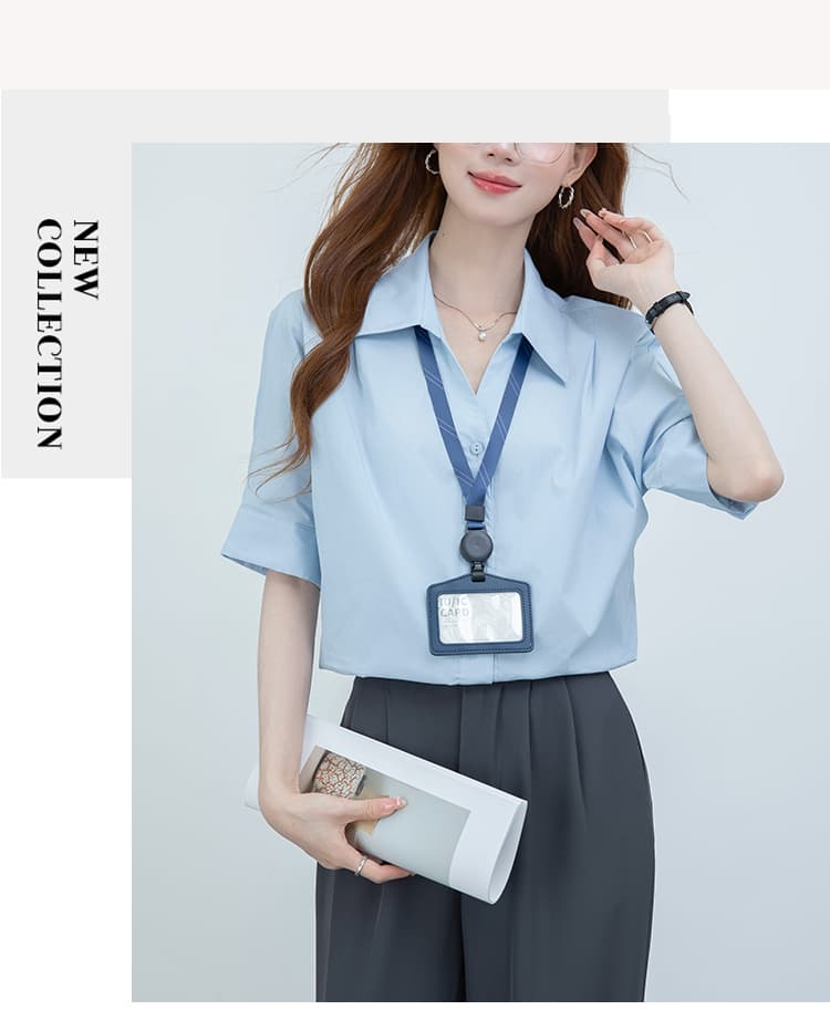 2026 실사 고급 센스 빛 럭셔리 연령 감소 셔츠 여름 새로운 V넥 프랑스식 사소한 Chic 맨위 상세 이미지 25