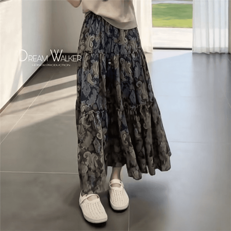 한 부서 전체 집합 ootd 착용 가져 가라. 한 부서 품격 고급 센스 반팔 니트 맨위 꽃무늬 반신 치마 세트 여성 상세 이미지 4