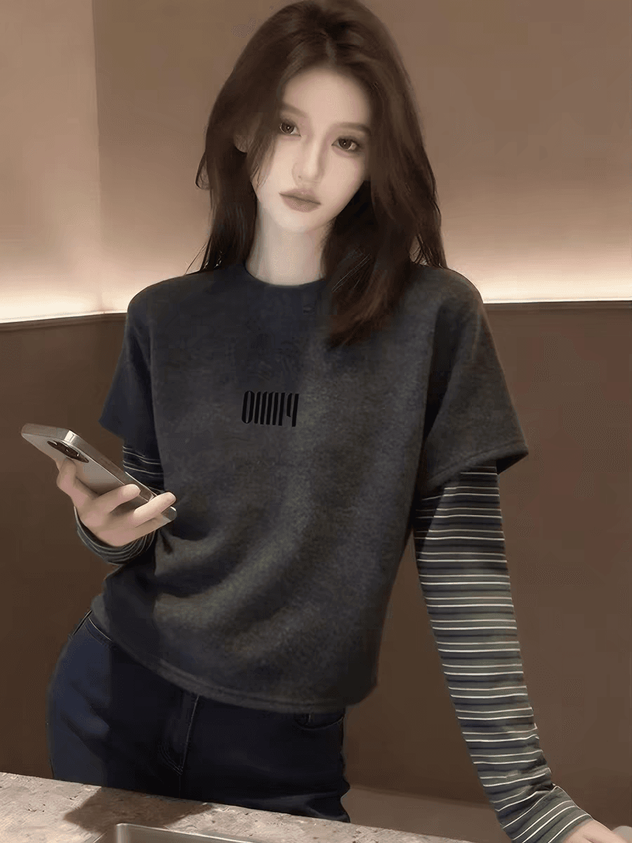 긴팔 티셔츠 봄 드레스 2026 년 새로운 맨위 상세 이미지 4