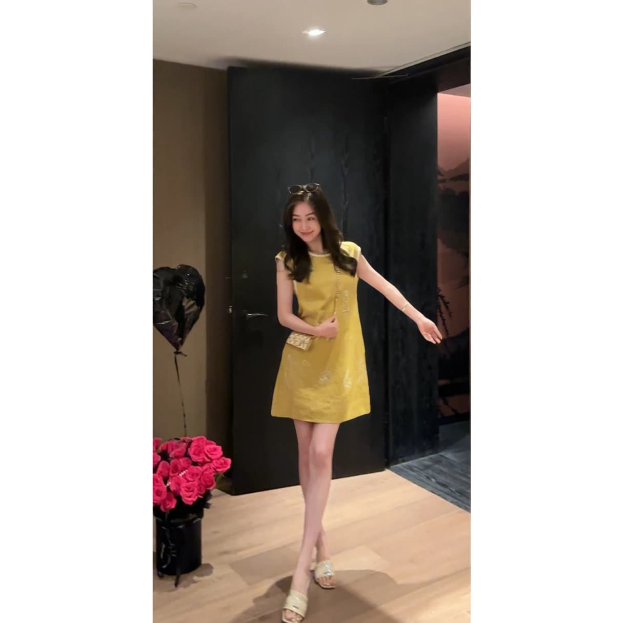 아마 통기성 절묘한 자수 라운드 넥 당나라 치마 이미지 3