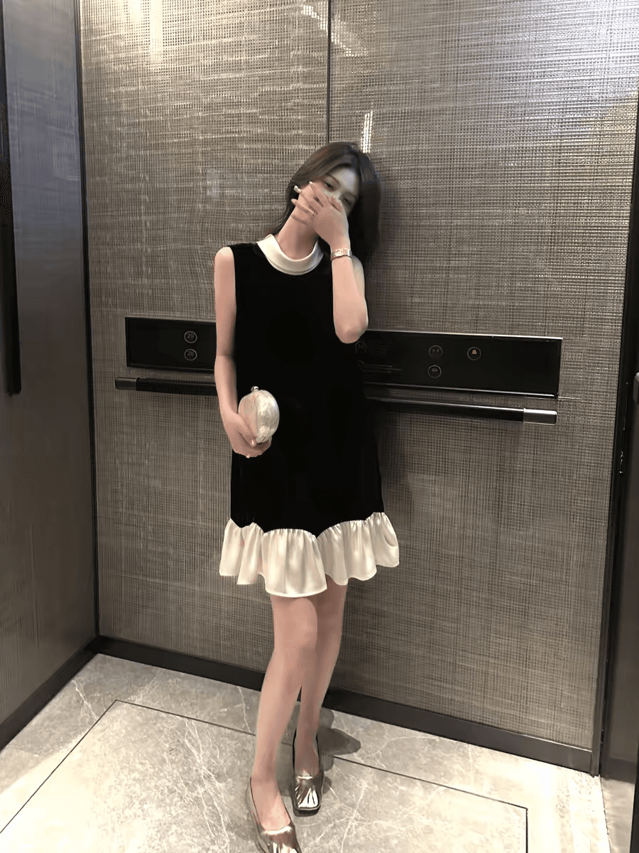 민소매 디자인 센스 프릴 품격 루즈핏 드레스 이미지 2
