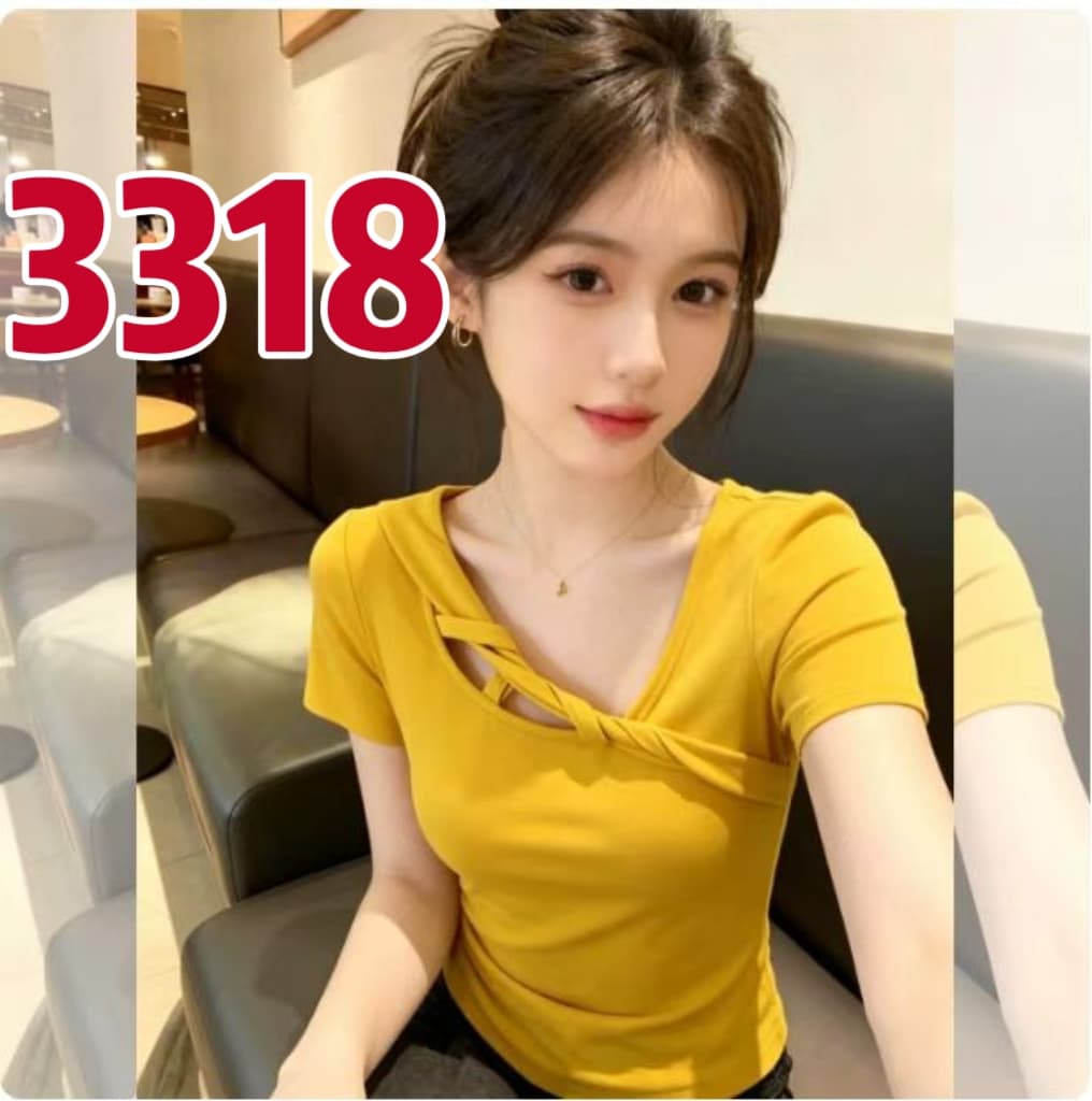 여름 황색 반팔 티셔츠 여성 의류 2026 새로운 몸매 가꾸기 맨위