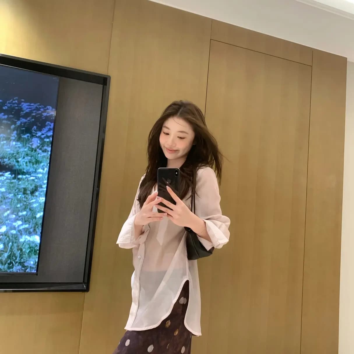 한 부서 부드러운 느슨함 센스 느긋한 바람 V넥 출퇴근 셔츠 이미지 2
