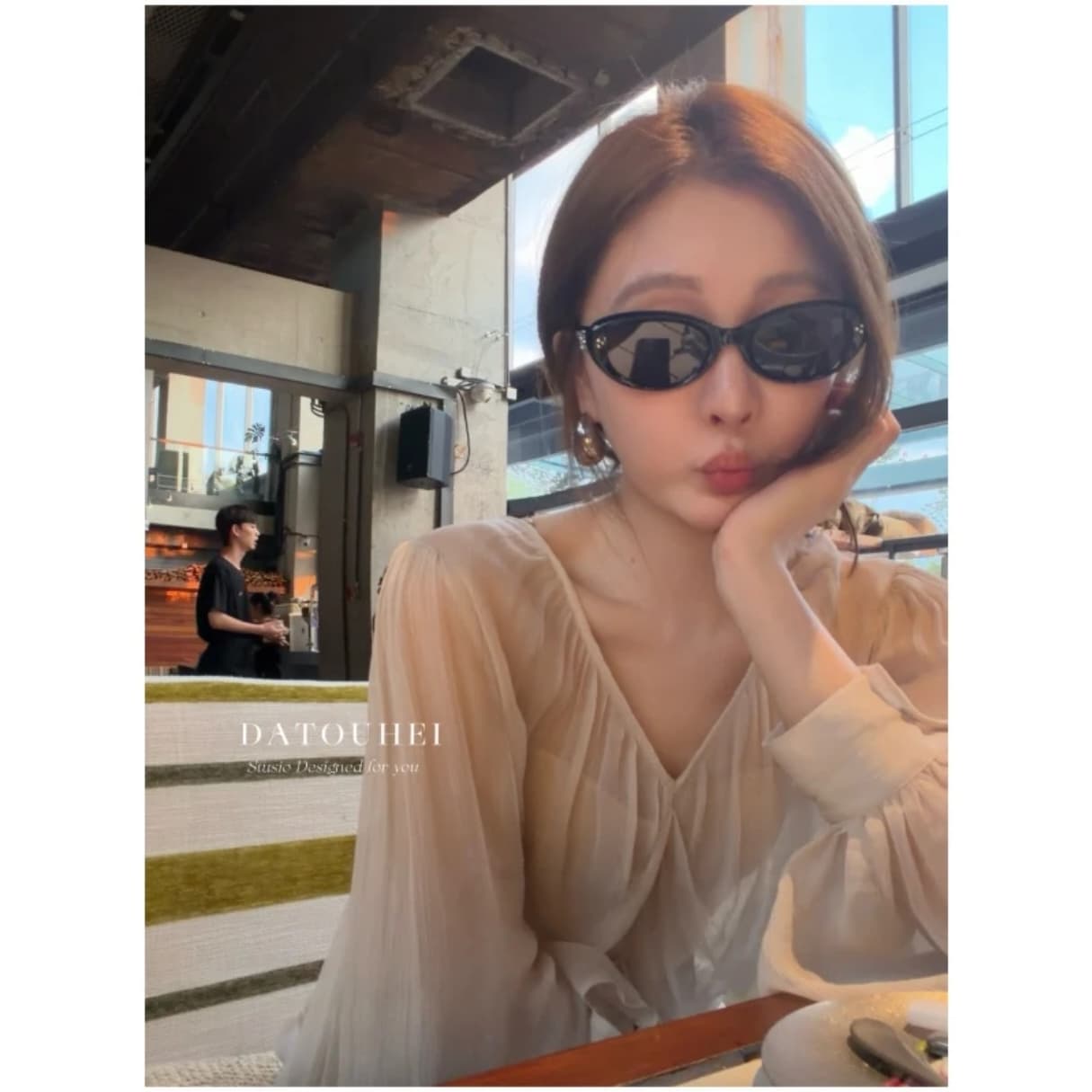 품격 느긋한 명중 가져 가라. 거품 소매 셔츠 이미지 4