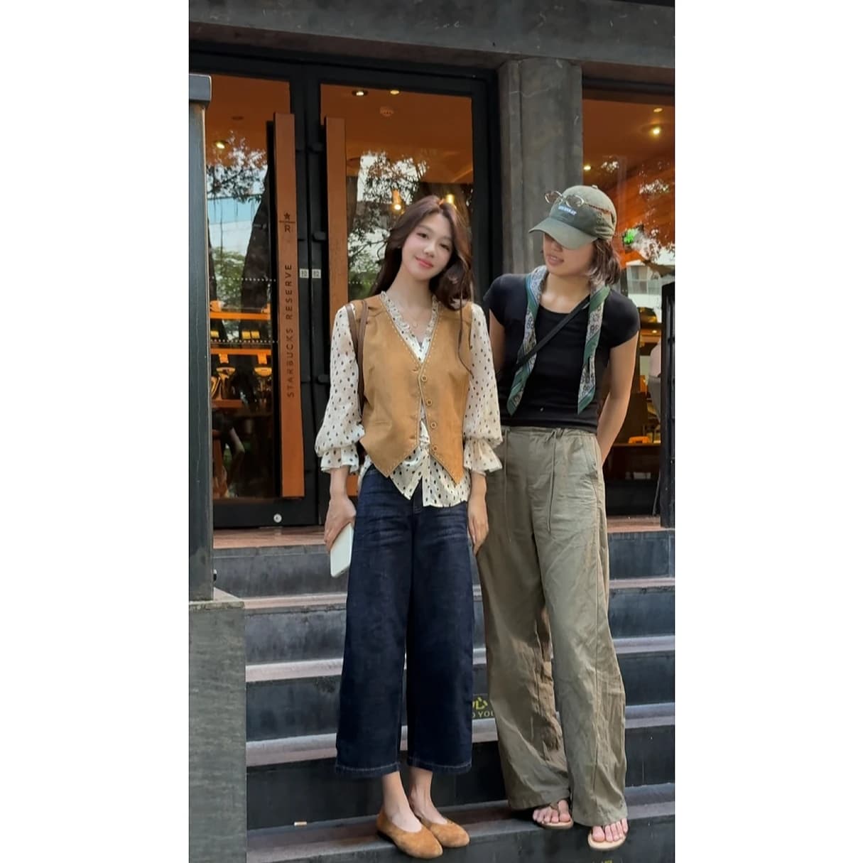 이른 가을 한 부서 레트로 캐주얼 베스트 상세 이미지 3