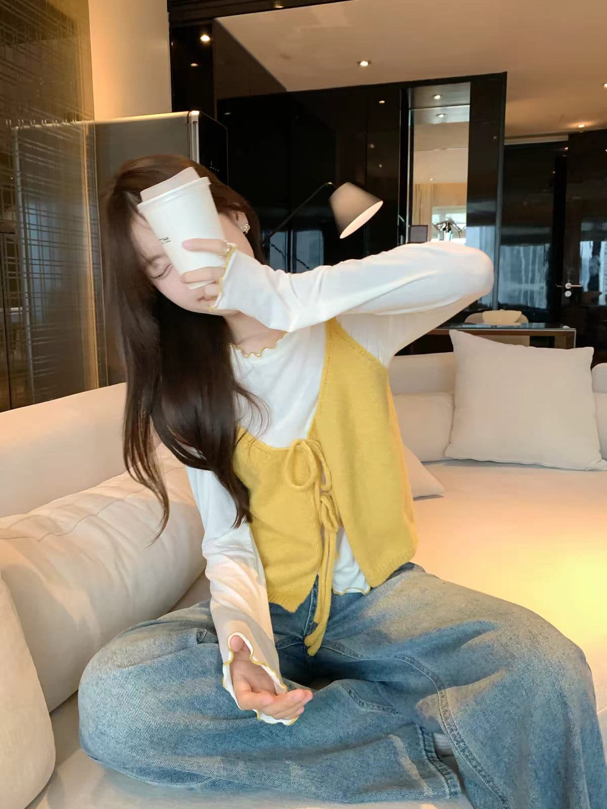 2026 새로운 한 부서 양면 착용 니트 조끼 상세 이미지 4