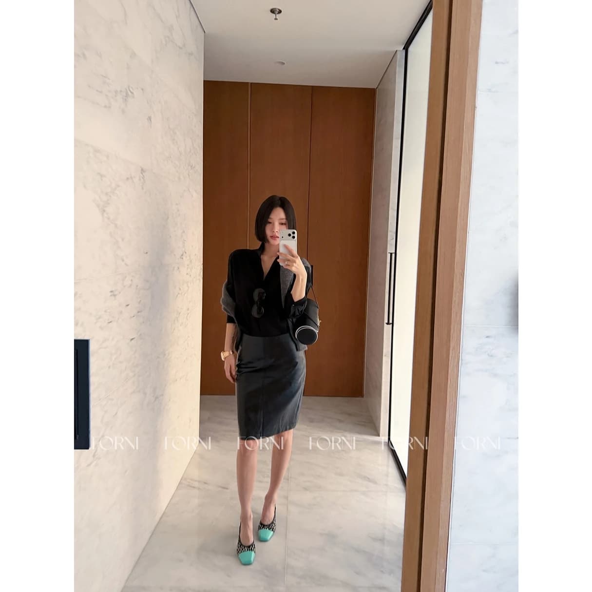 단색 루즈핏 캐주얼 바이 가져 가라. 출퇴근 셔츠 이미지 2