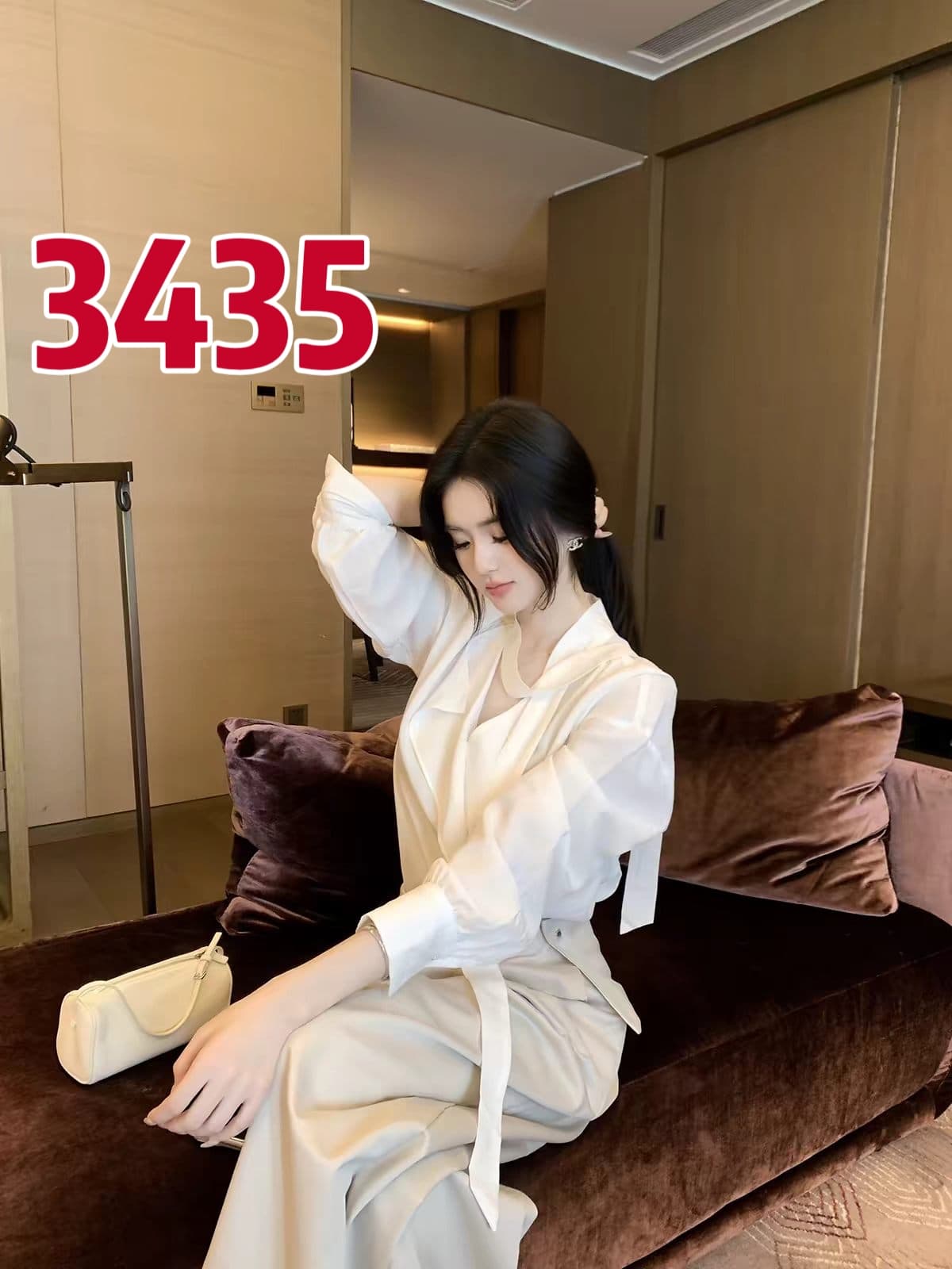 가을 새로운 품격 오래된 돈 골드 비서 tr 바람 미니멀리즘 디자인 센스 긴팔 리본 셔츠 상세 이미지 1