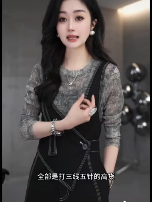 블루 섬 Cang 暮 패션 무거운 작업 디자이너 더블 어깨끈 차가운 바람의 소리 바람 단색 슬림해 보이는 올인원 바지 상세 이미지 8