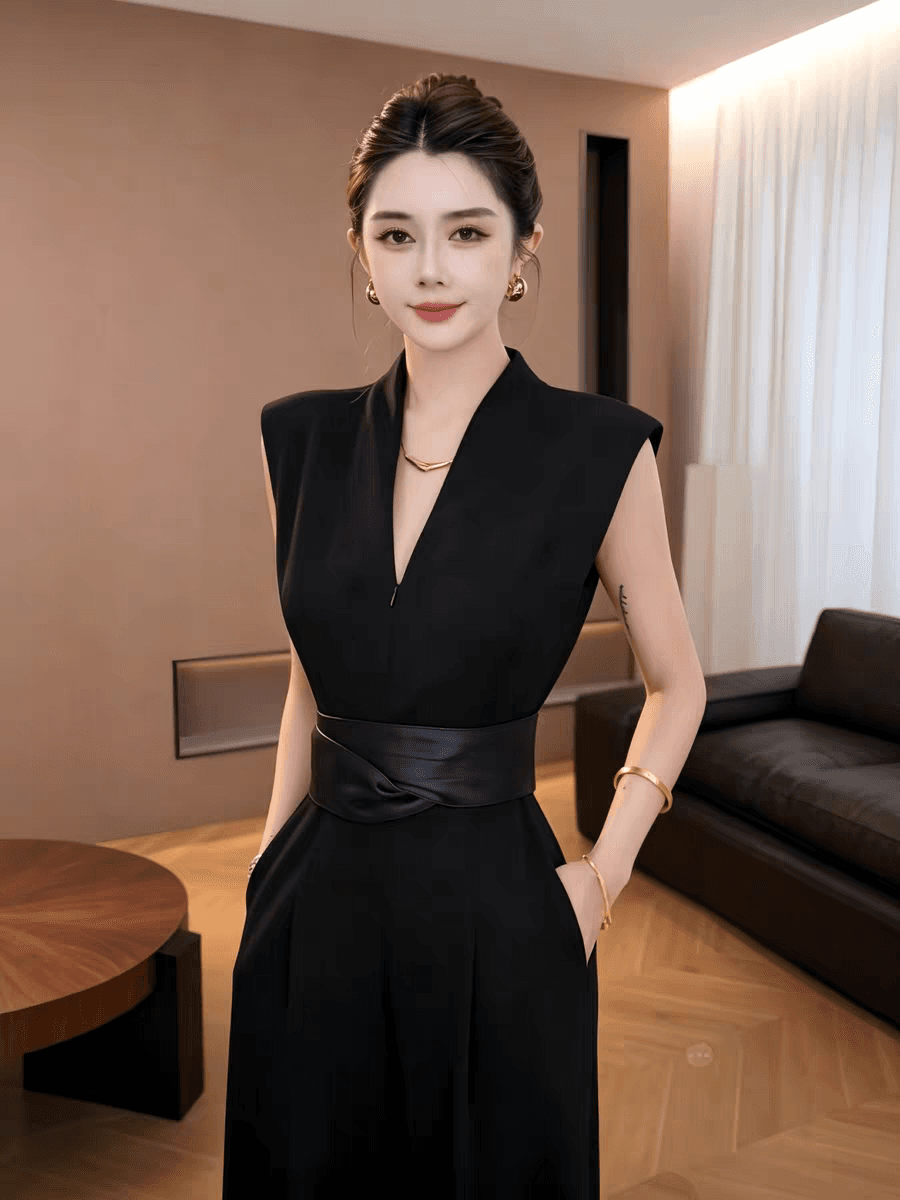 도트 무늬 치엥 2026 여름 고급 센스 허리 수축 프랑스식 패션 도트 무늬 올인원 바지 상세 이미지 7