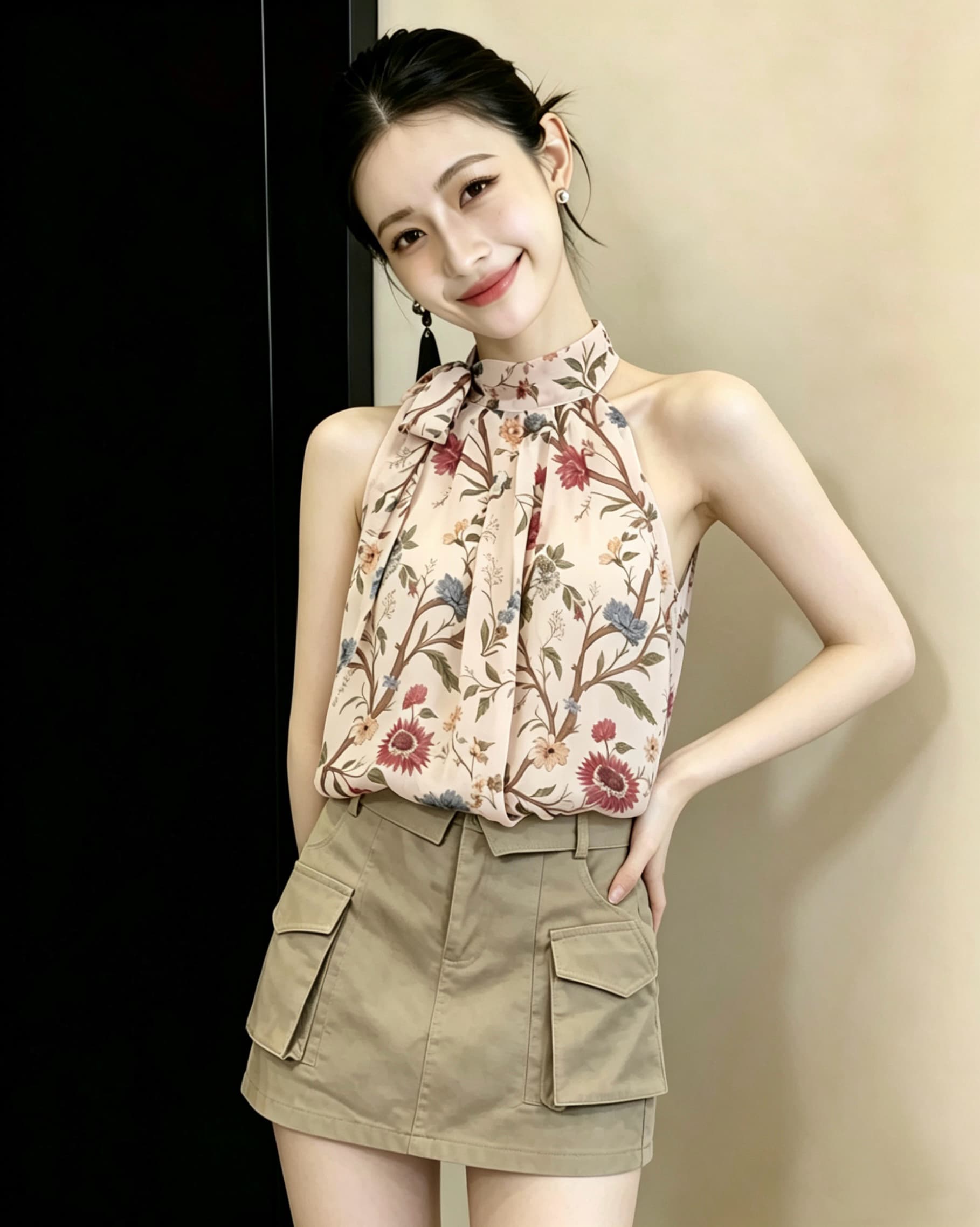 열세 개 2026 여름 분위기 센스 품격 레이스업 꽃무늬 조끼 작은 셔츠 다용도 프랑스식 레트로 민소매 셔츠 상세 이미지 6